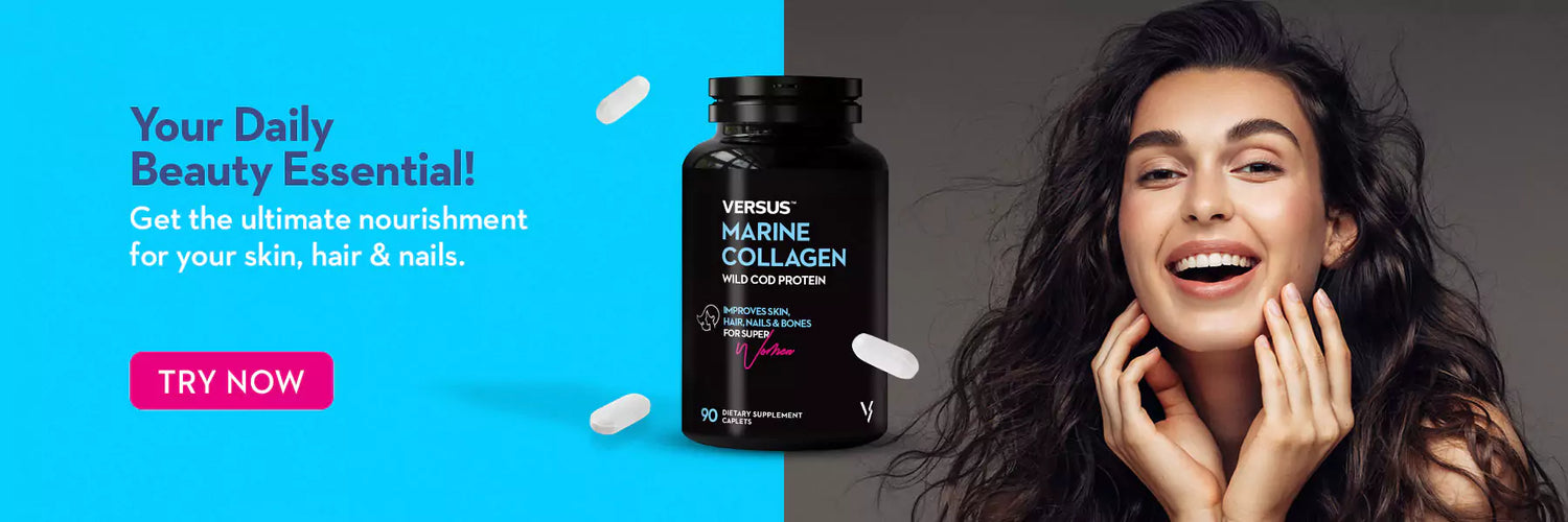 VERSUS marine collagen supplement tablets web banner